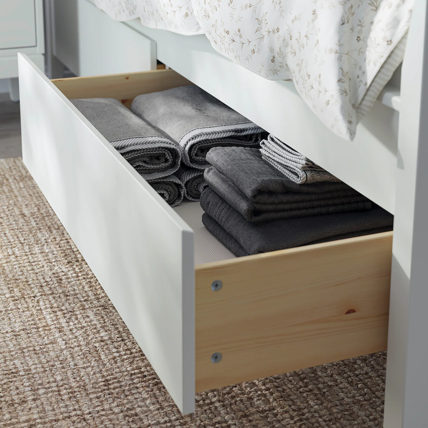 IKEA IDANÄS Bed Frame With Storage White/Lönset Queen - Image 6