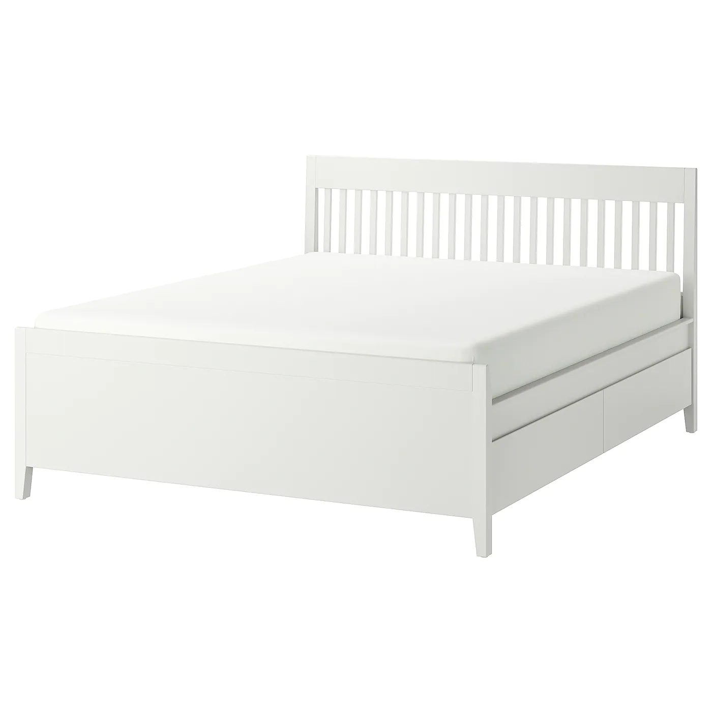 IKEA IDANÄS Bed Frame With Storage White/Luröy King