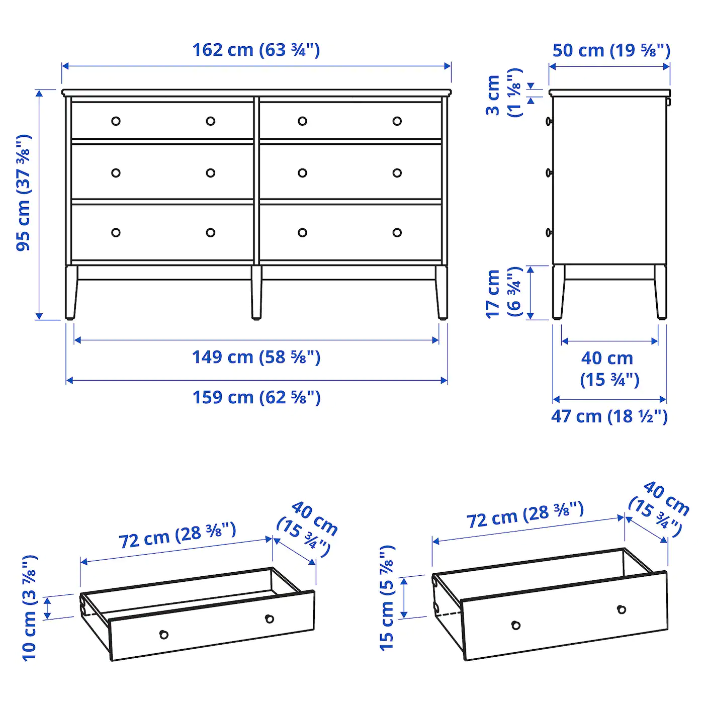 IKEA IDANÄS Bedroom Furniture, Set Of 4 Dark Brown Full - Image 12