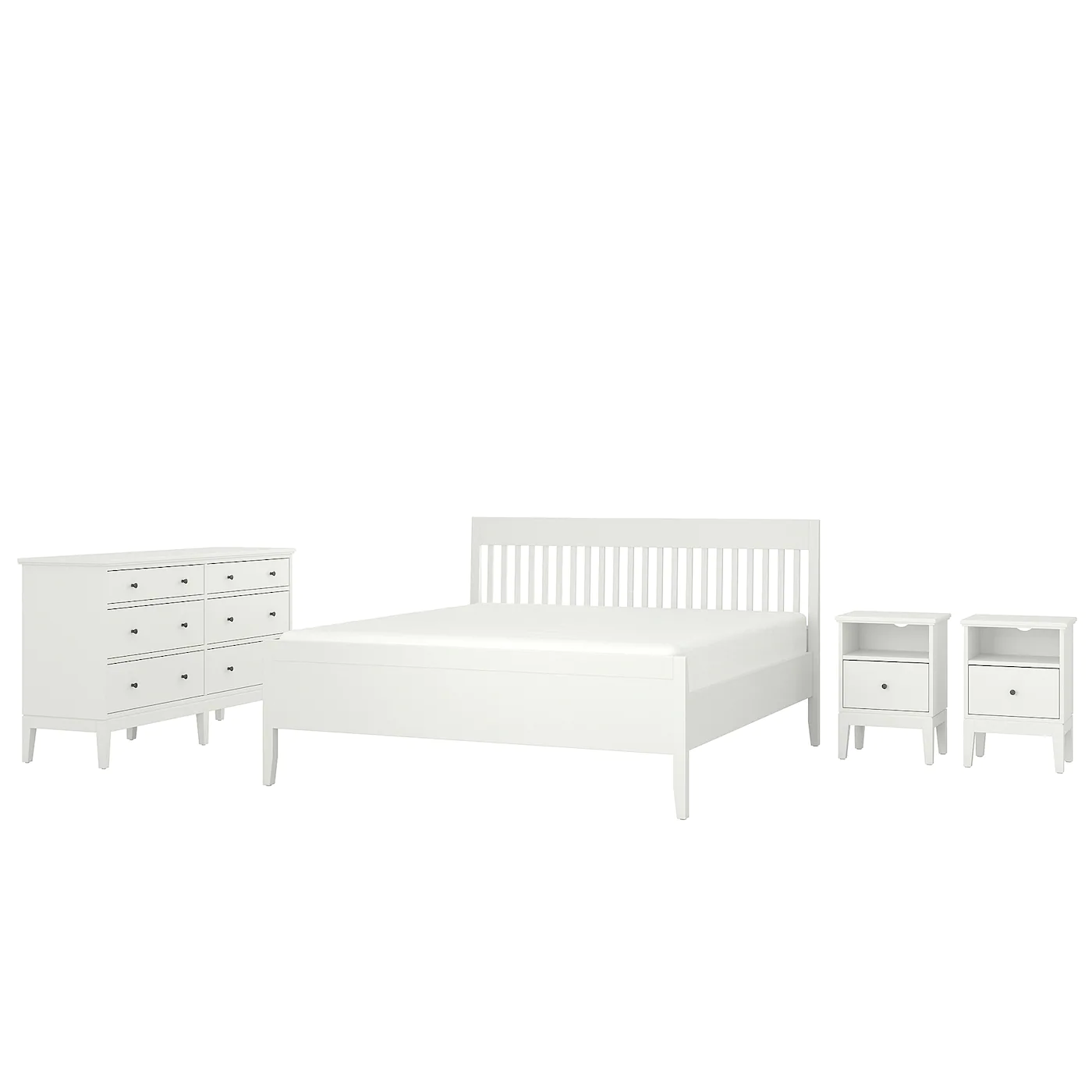 IKEA IDANÄS Bedroom Furniture, Set Of 4 White King