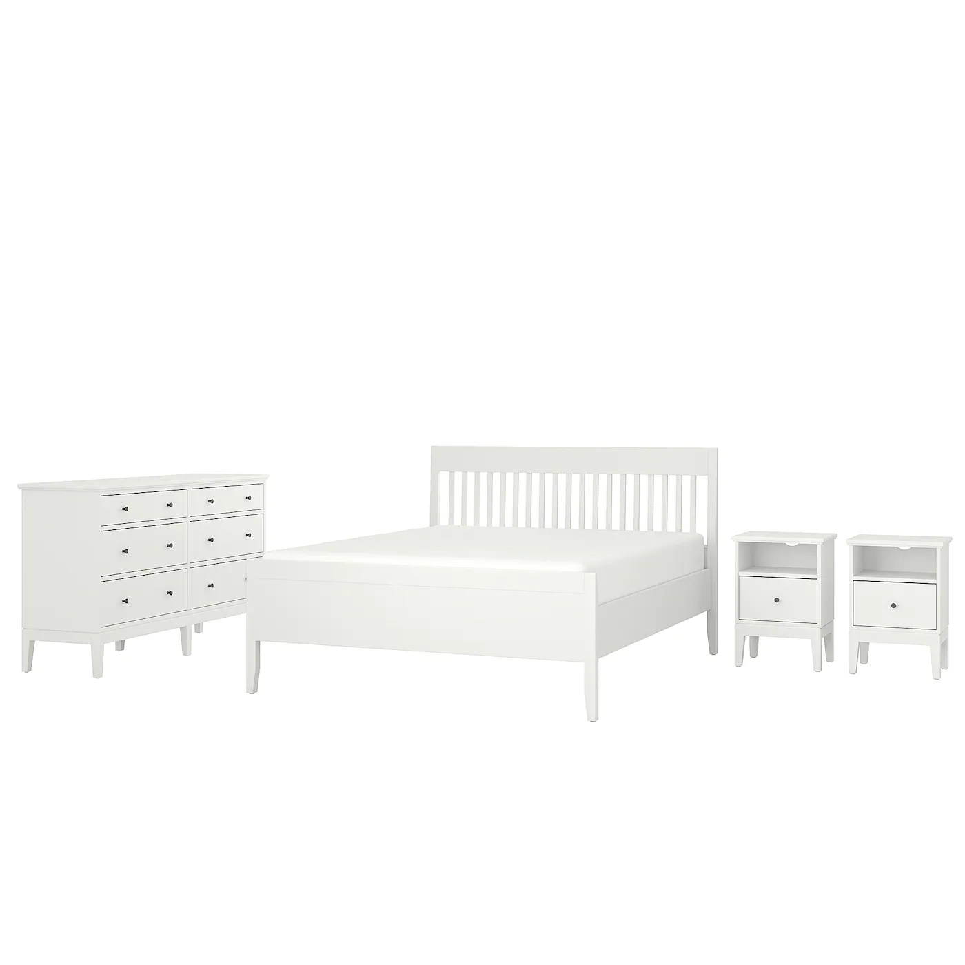 IKEA IDANÄS Bedroom Furniture, Set Of 4 White Full
