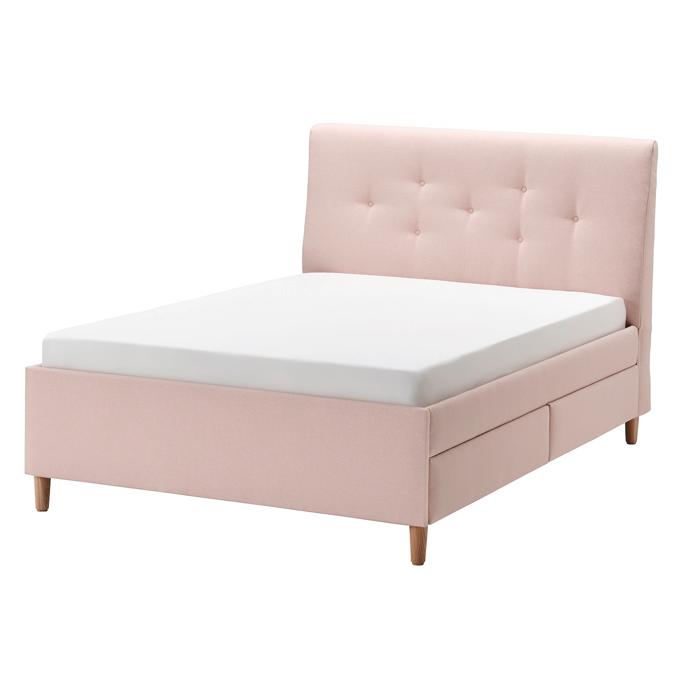 IKEA IDANÄS Upholstered Storage Bed Gunnared Pale Pink Full