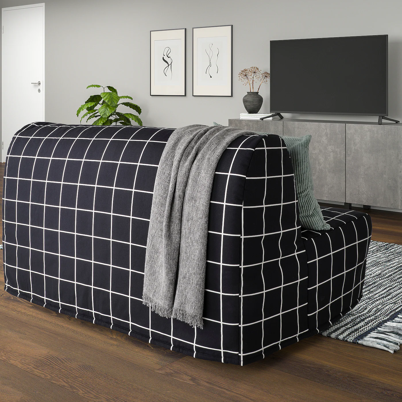 IKEA LYCKSELE LÖVÅS Sleeper Sofa Lillsele White/black - Image 3