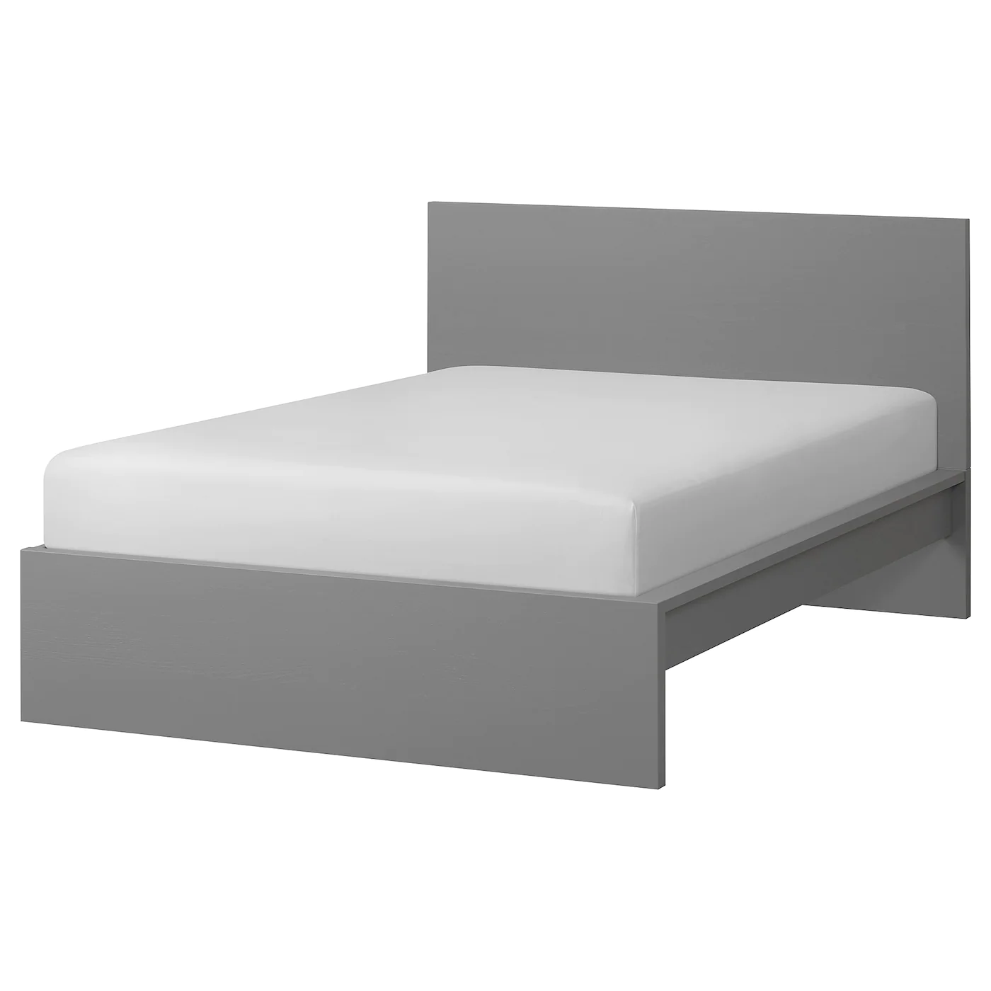 IKEA MALM Bed Frame, High Gray Stained/Luröy Queen