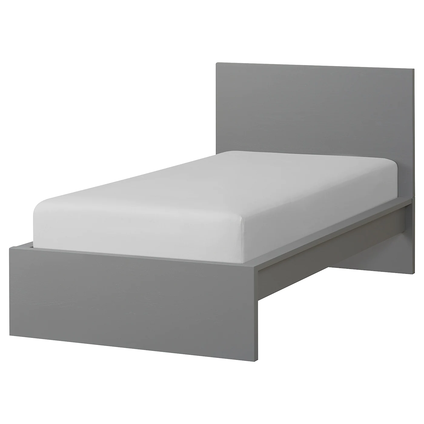 IKEA MALM Bed Frame, High Gray Stained/Luröy Twin