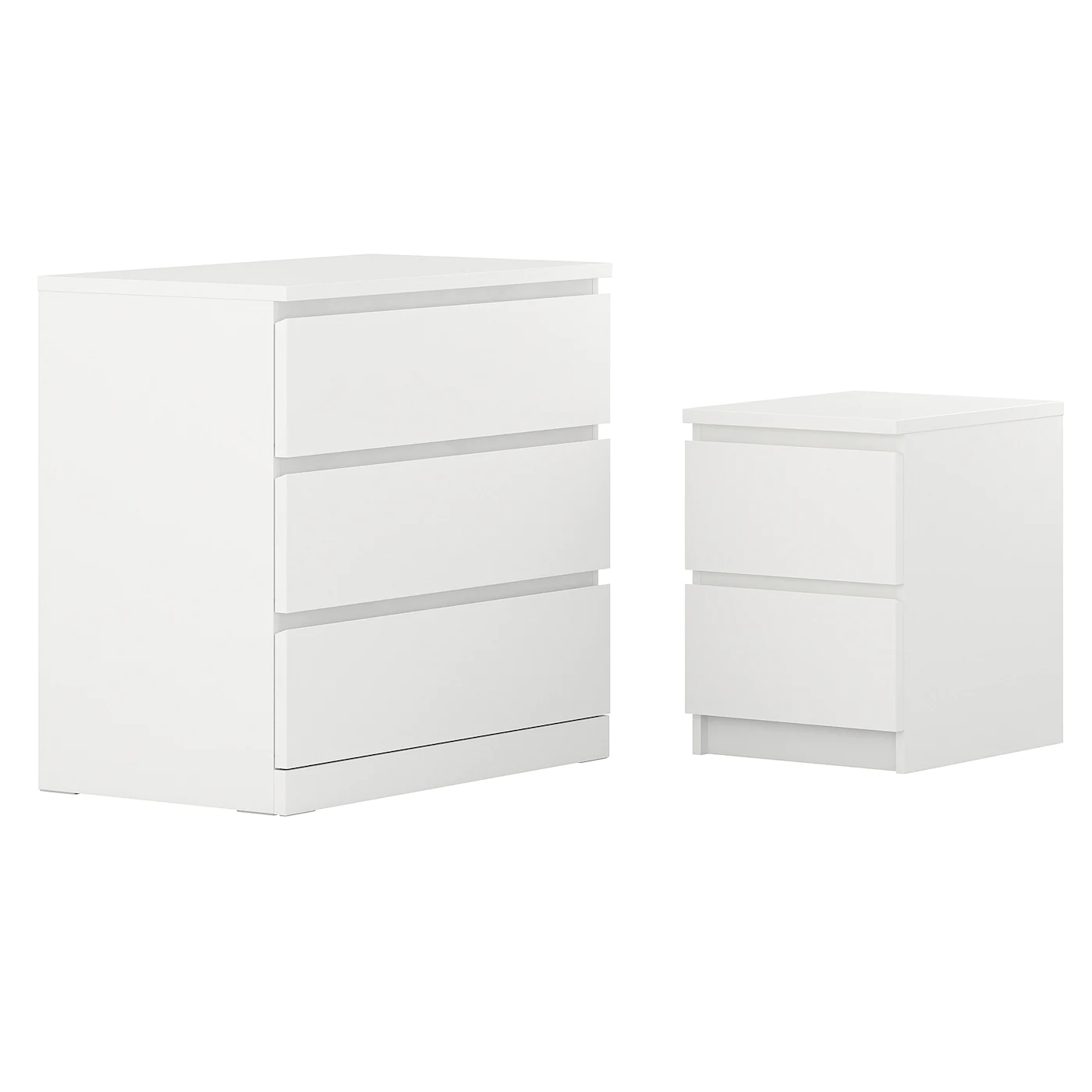 IKEA MALM Bedroom Furniture, Set Of 2 White