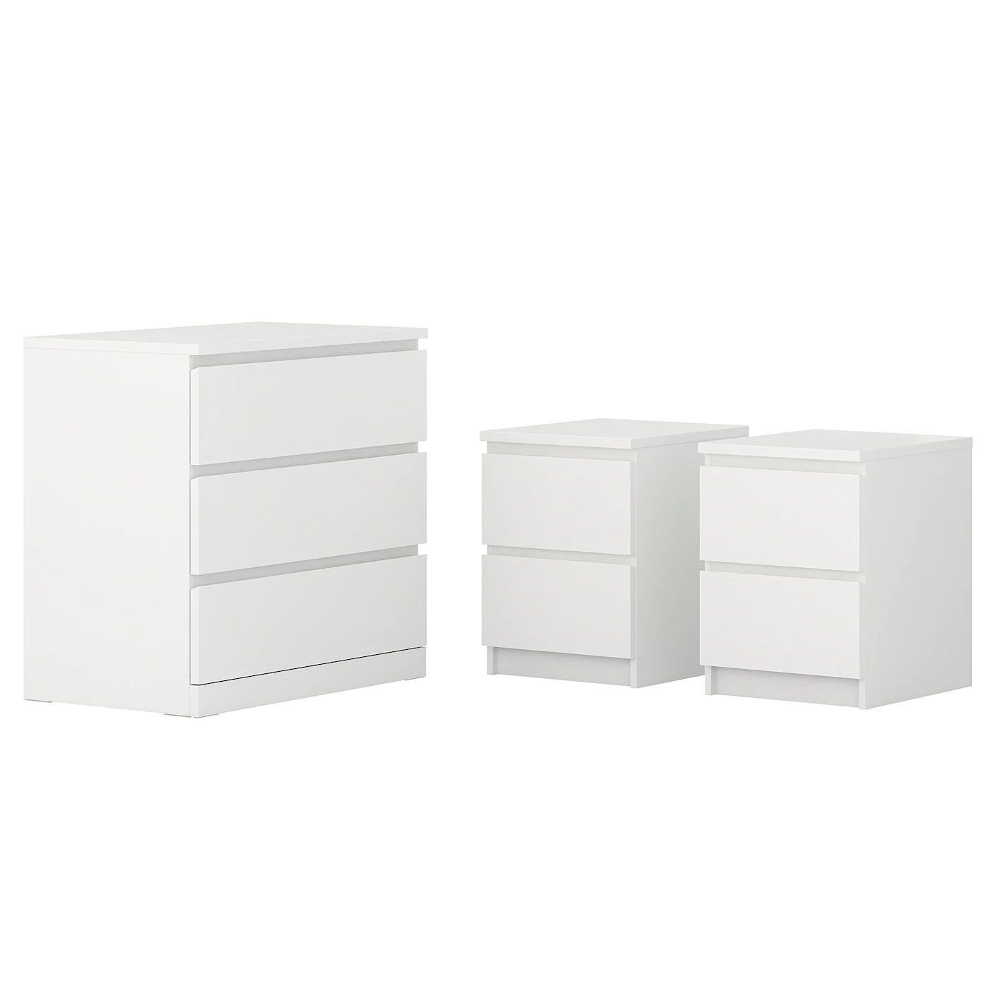 IKEA MALM Bedroom Furniture, Set Of 3 White