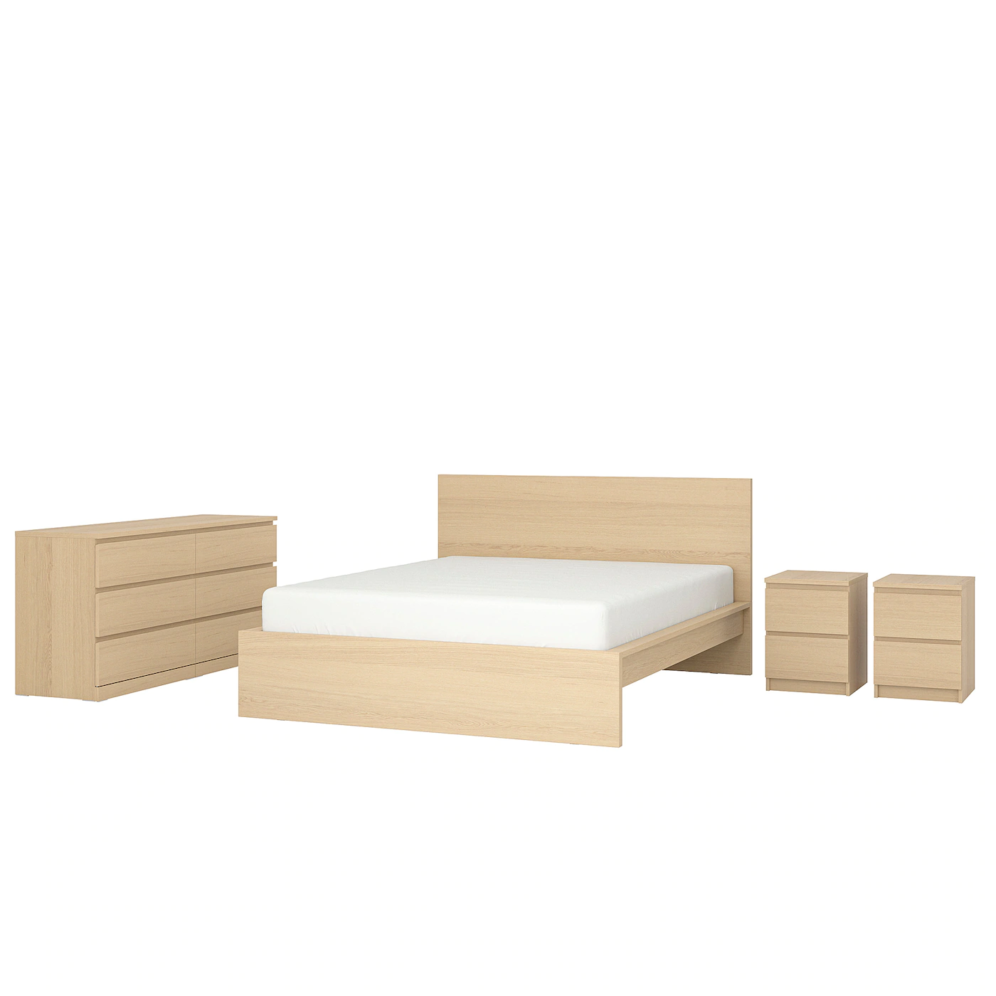 IKEA MALM Bedroom Furniture, Set Of 4 White Queen - Image 13