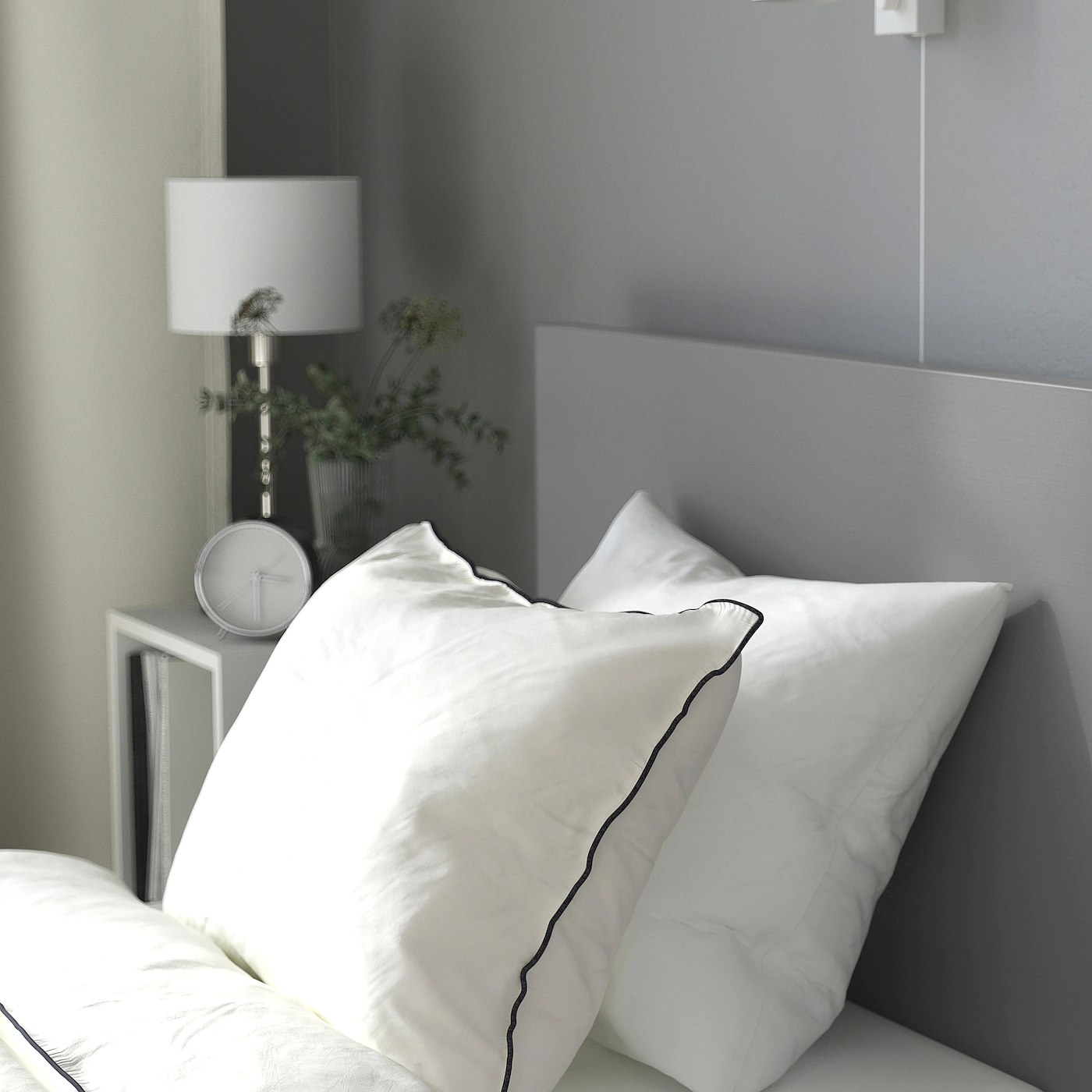 IKEA MALM High Bed Frame/2 Storage Boxes Gray Stained/Lönset Twin - Image 4