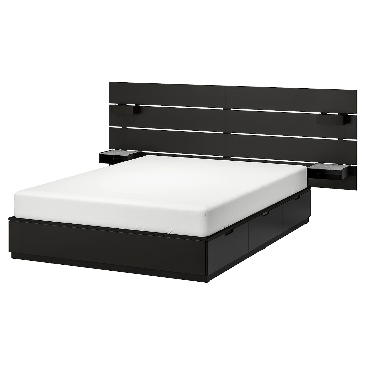 IKEA NORDLI Bed With Headboard And Storage Anthracite King