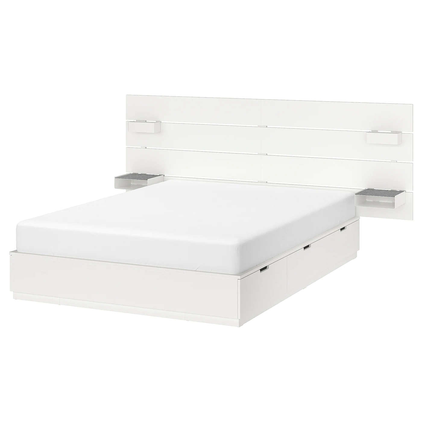IKEA NORDLI Bed With Headboard And Storage White King
