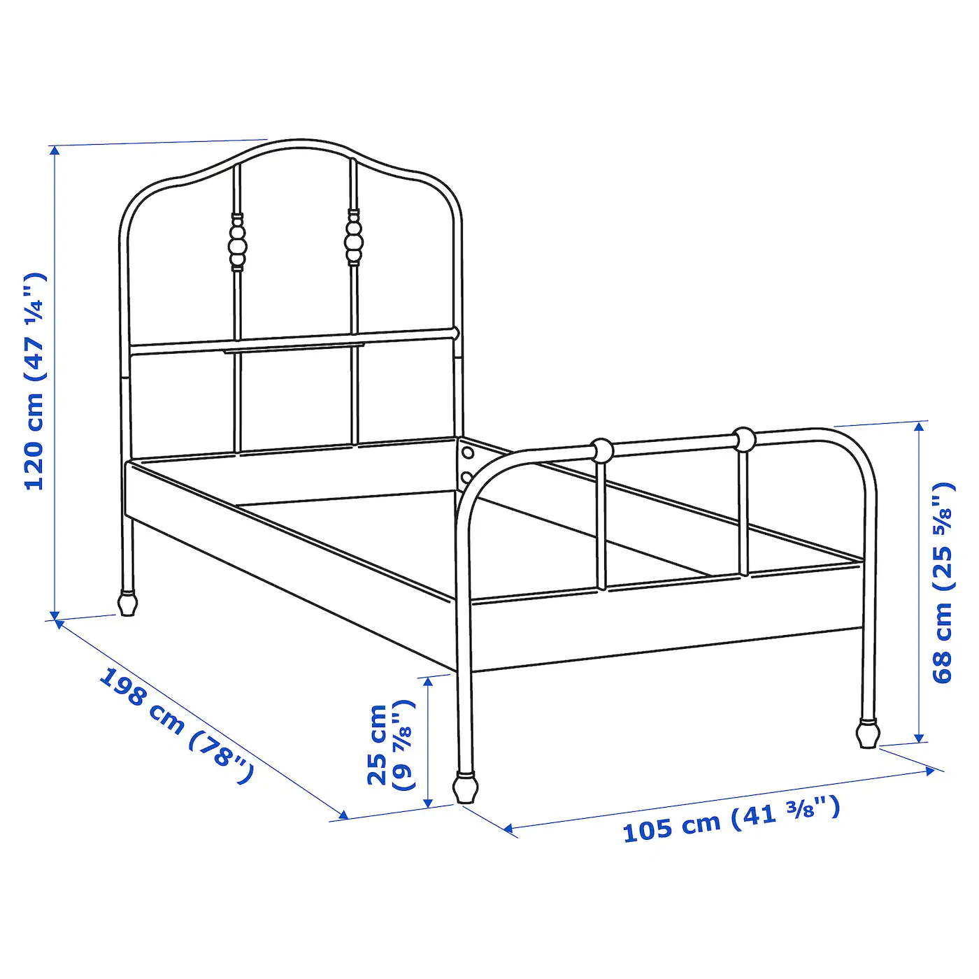 IKEA SAGSTUA Bed Frame White/Espevär Twin - Image 8