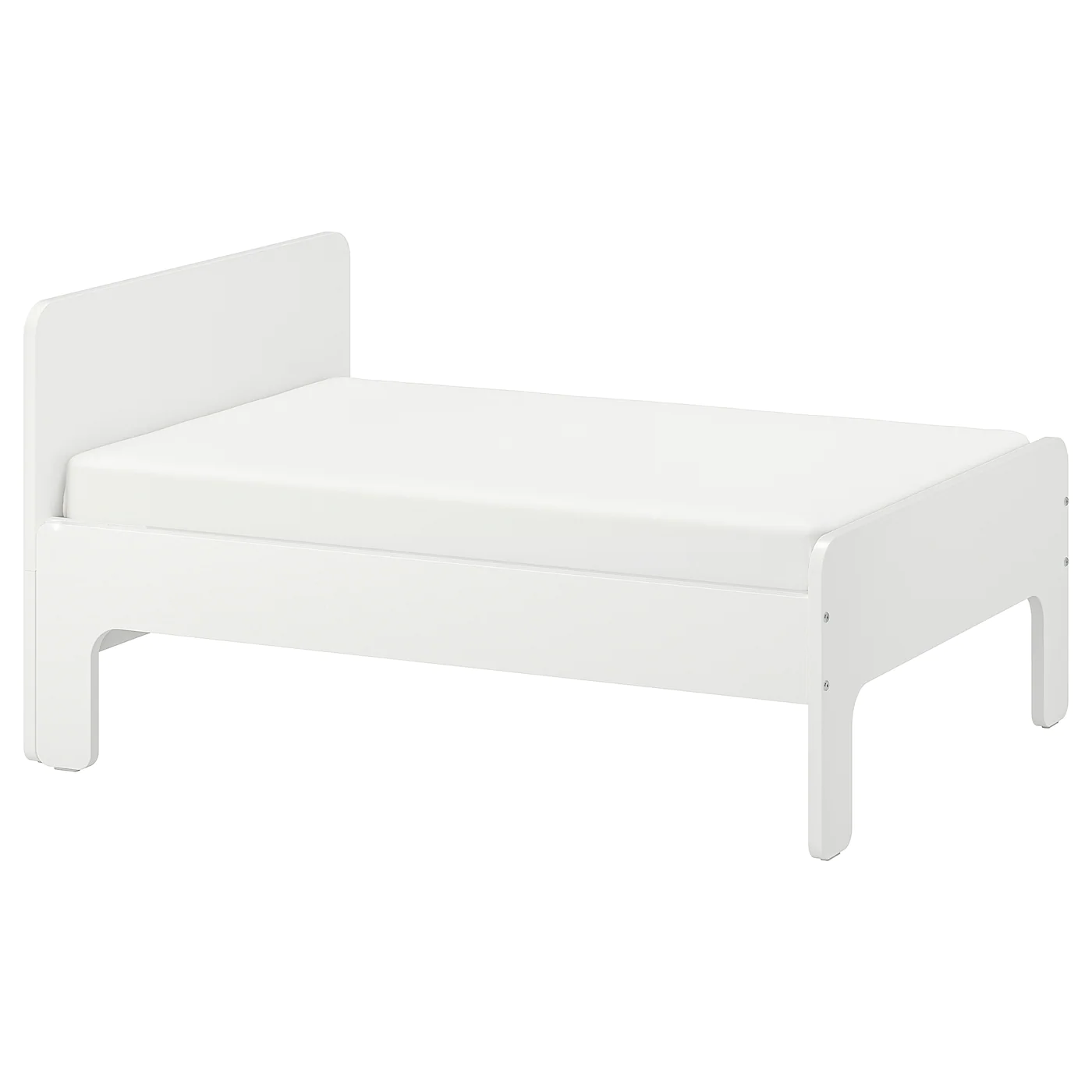 IKEA SLÄKT Ext Bed Frame With Slatted Bed Base White 38 1/4x74 3/4 "