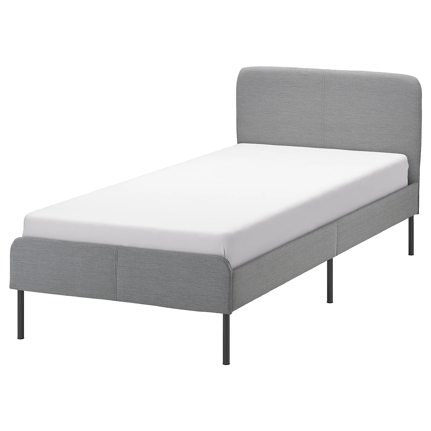 IKEA SLATTUM Upholstered Bed Frame Knisa Light Gray Twin