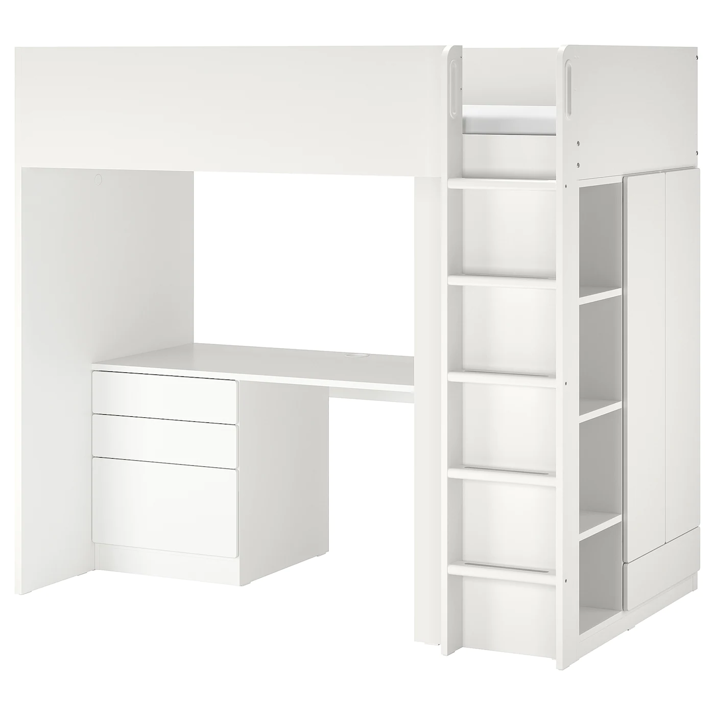 IKEA SMÅSTAD Loft Bed White White/with Desk With 4 Drawers Twin