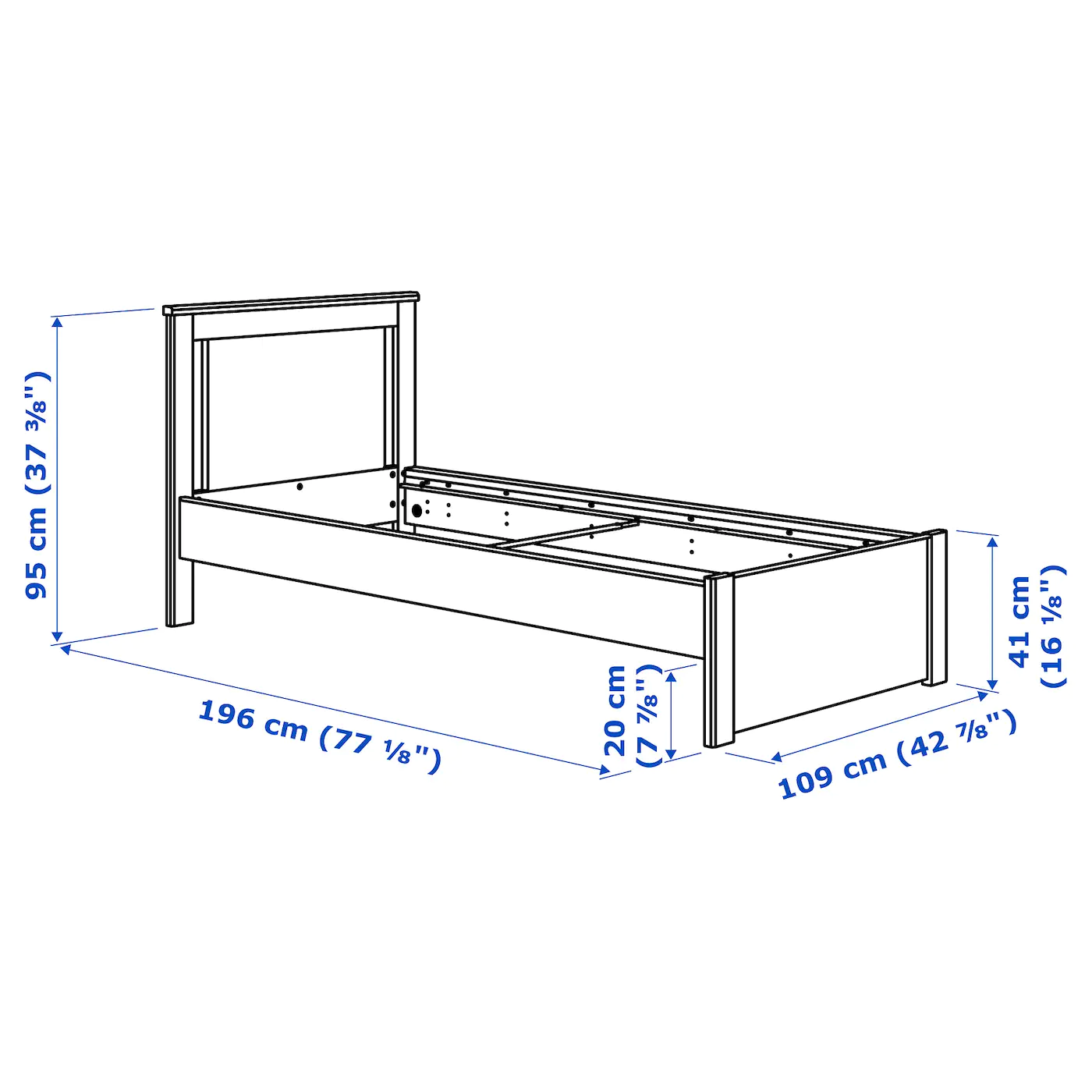 IKEA SONGESAND Bed Frame White/Lönset Twin - Image 5