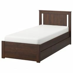 IKEA SONGESAND Bed Frame With 2 Storage Boxes Brown/Lönset Twin