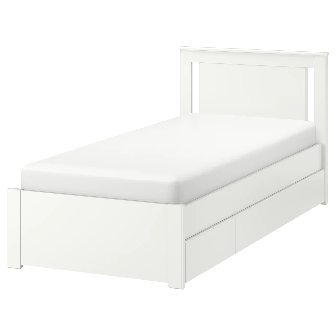 IKEA SONGESAND Bed Frame With 2 Storage Boxes White/Lönset Twin