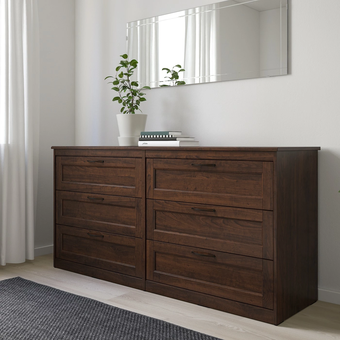IKEA SONGESAND Bedroom Furniture, Set Of 4 Brown Full - Image 6