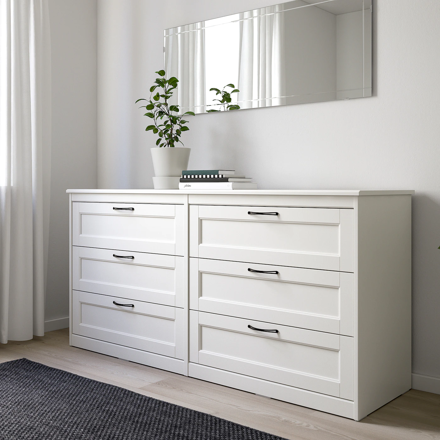 IKEA SONGESAND Bedroom Furniture, Set Of 4 White Queen - Image 6