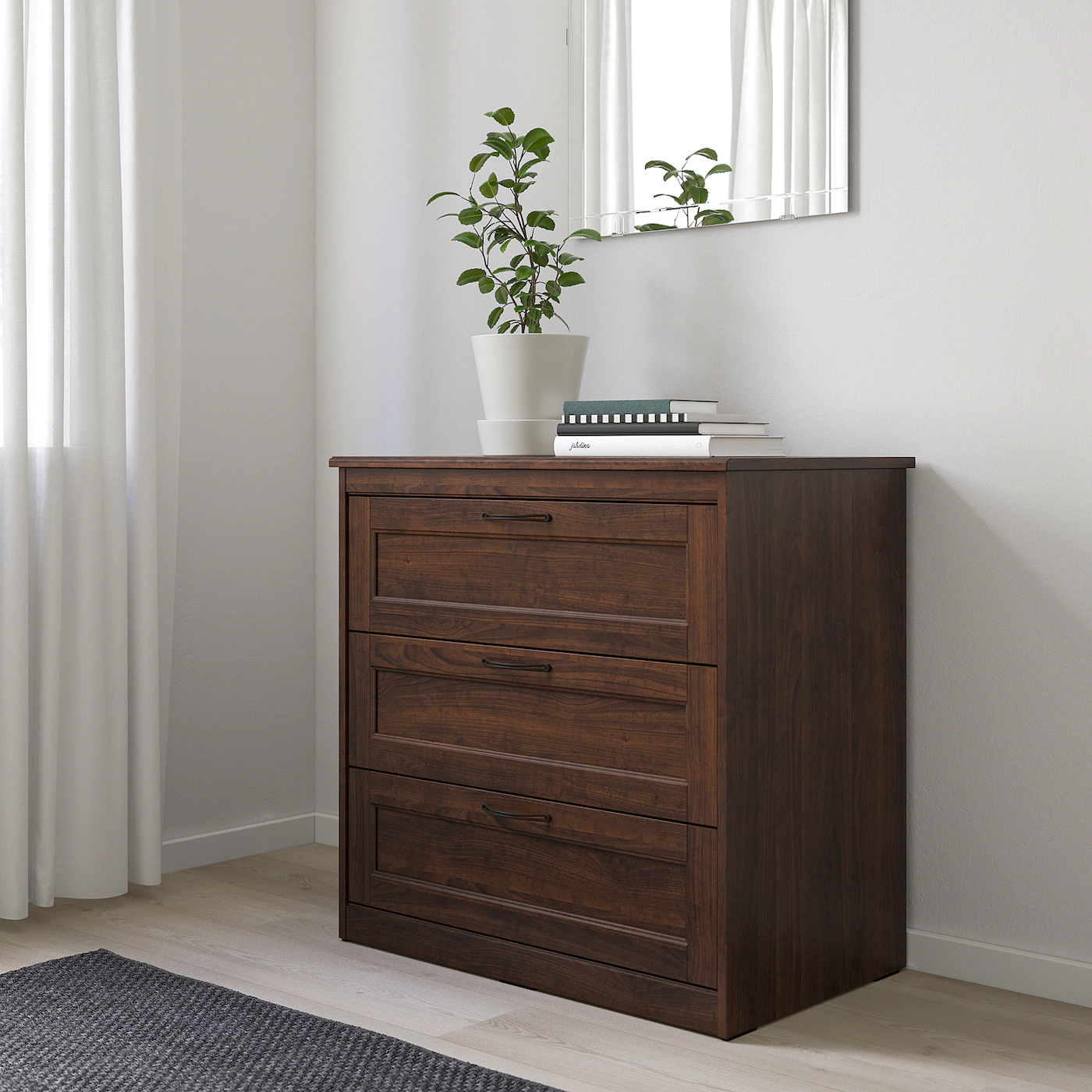 IKEA SONGESAND Bedroom Furniture, Set Of 5 Brown Queen - Image 6
