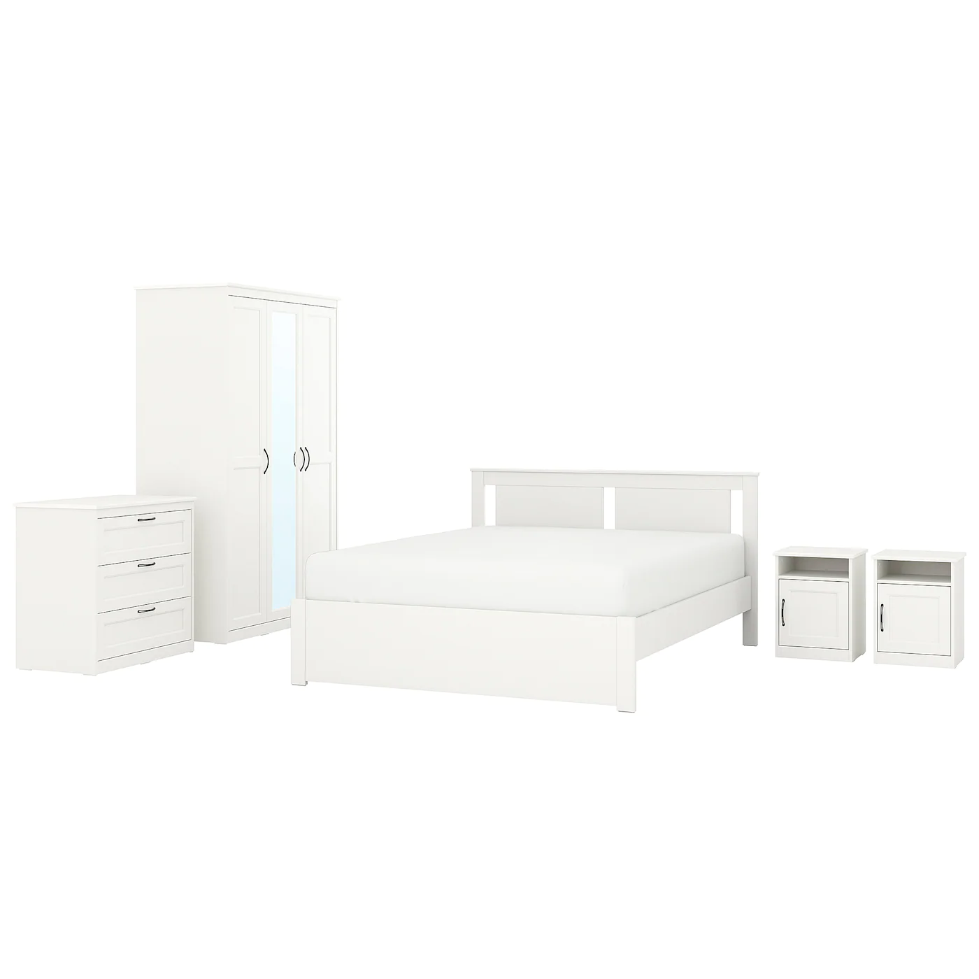 IKEA SONGESAND Bedroom Furniture, Set Of 5 White Full