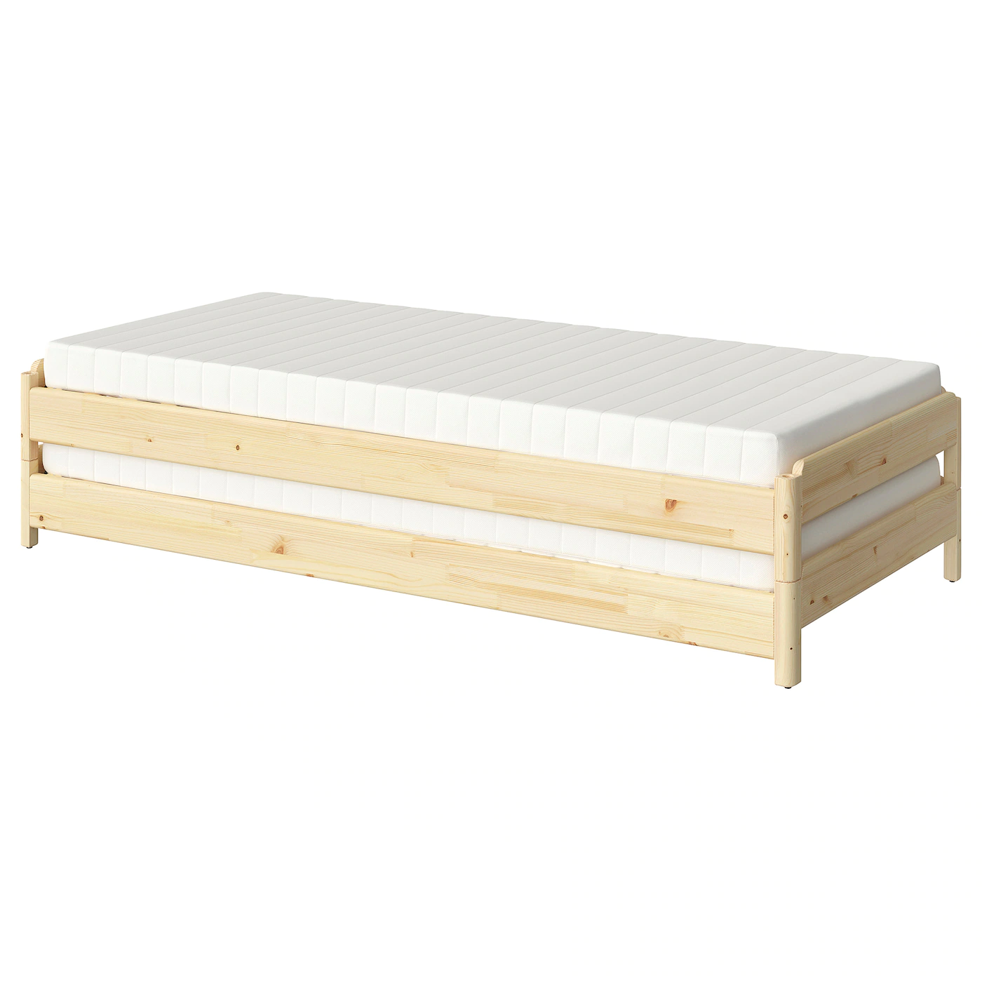 IKEA UTÅKER Stackable Bed With 2 Mattresses Pine/Meistervik Twin
