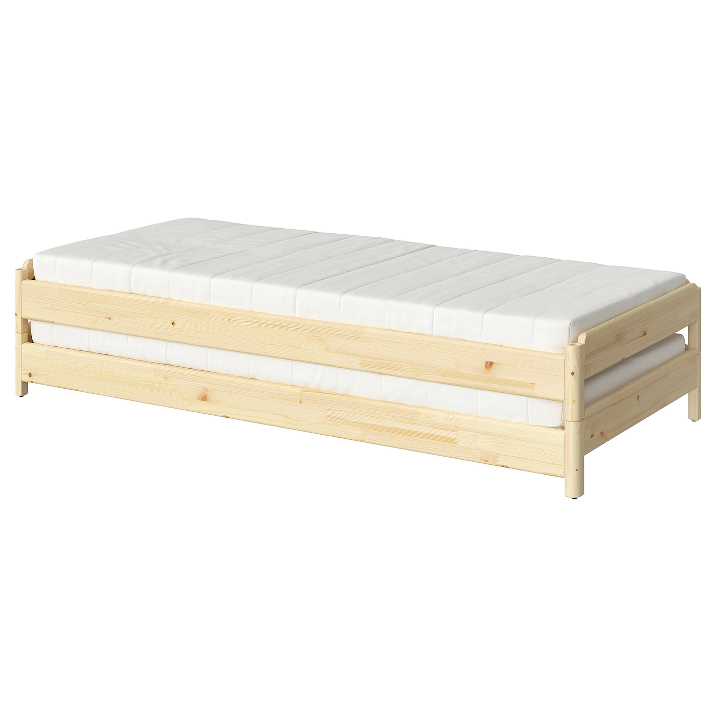 IKEA UTÅKER Stackable Bed With 2 Mattresses Pine/Minnesund Twin