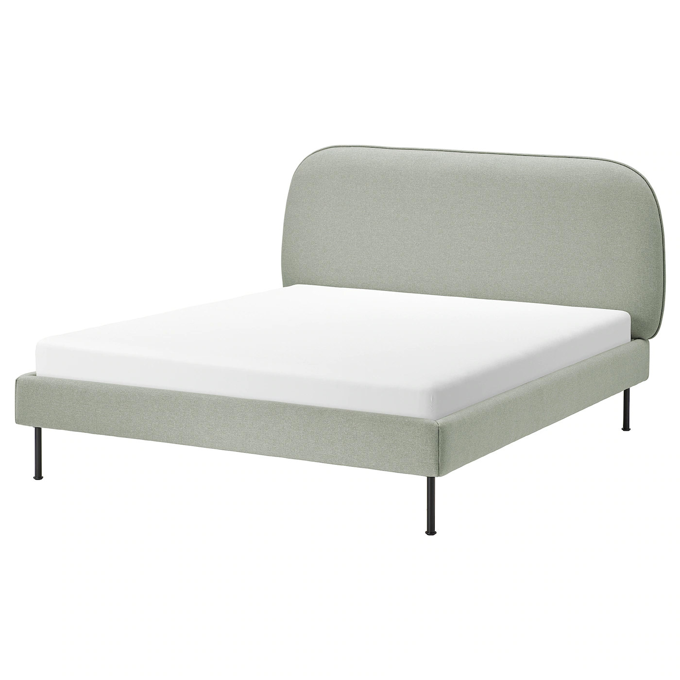 IKEA VADHEIM Upholstered Bed Frame Gunnared Light Green King