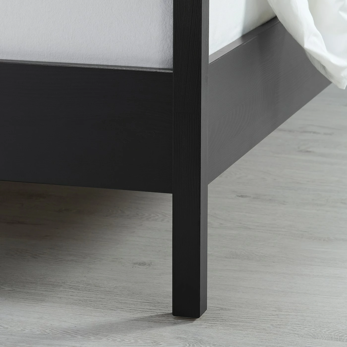 IKEA YTTERVÅG Fourposter Bed Frame Black/Luröy Queen Graybrown/wood - Image 4