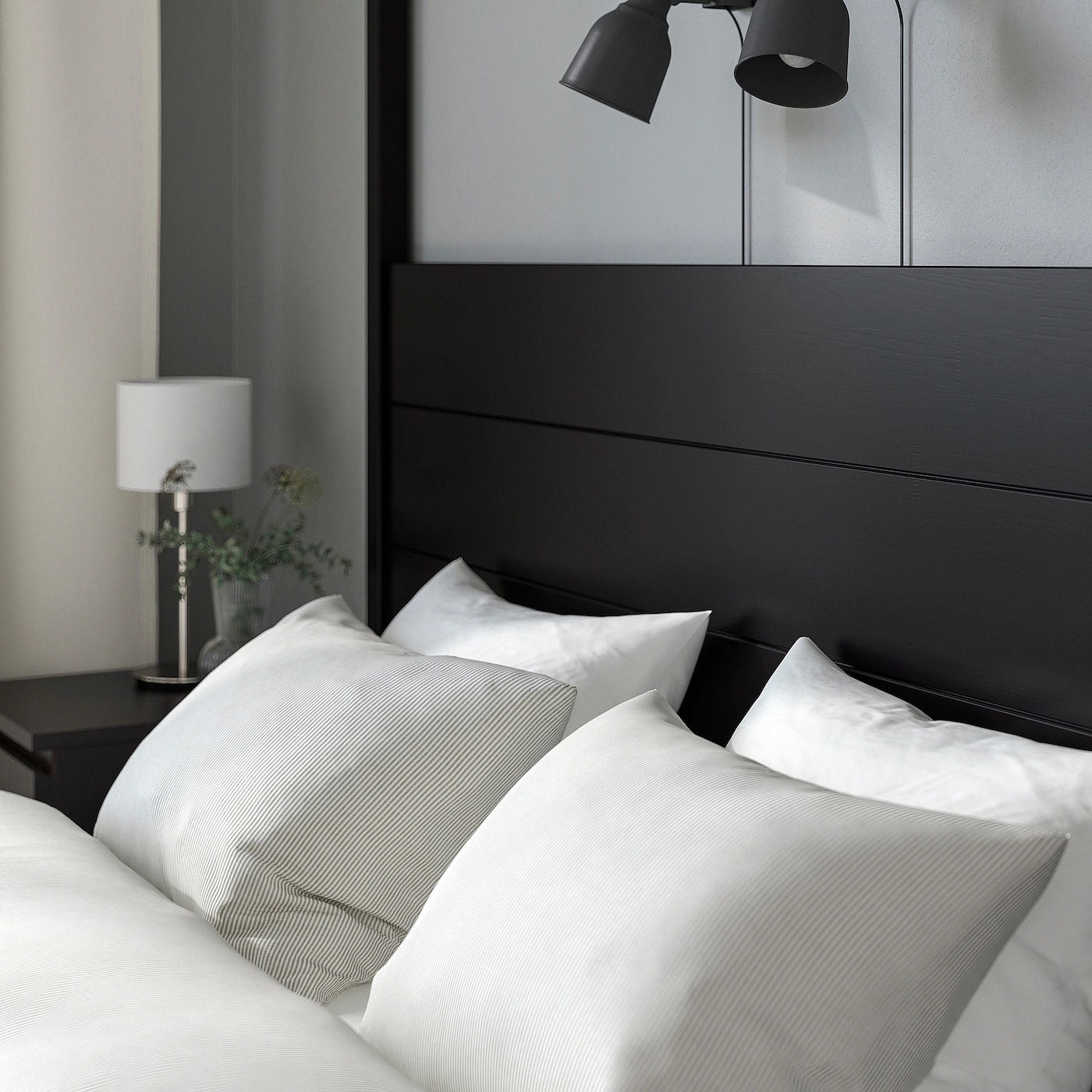 IKEA YTTERVÅG Fourposter Bed Frame Black/Luröy King Graybrown/wood - Image 5