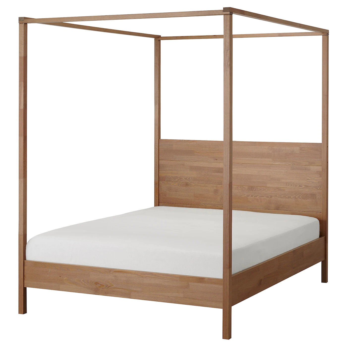 IKEA YTTERVÅG Fourposter Bed Frame Black/Luröy Queen Graybrown/wood - Image 11